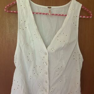 Free People white eyelet vest top